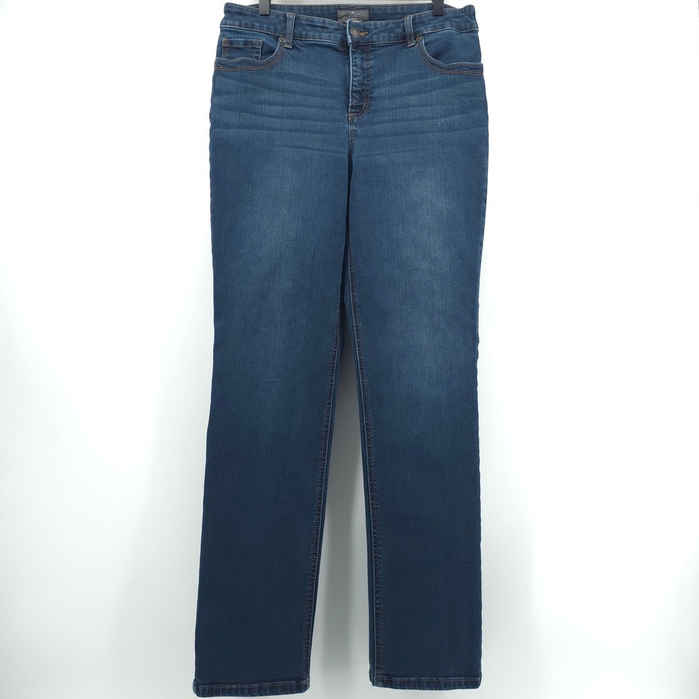 Chico's So Slimming So Lifting Women Jeans 1.5 (US 10) Blue Straight Leg Stretch